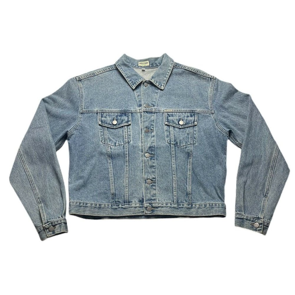 Vintage 90’s Guess Jeans Denim Jean Jacket Cropped Size XXL Made in USA